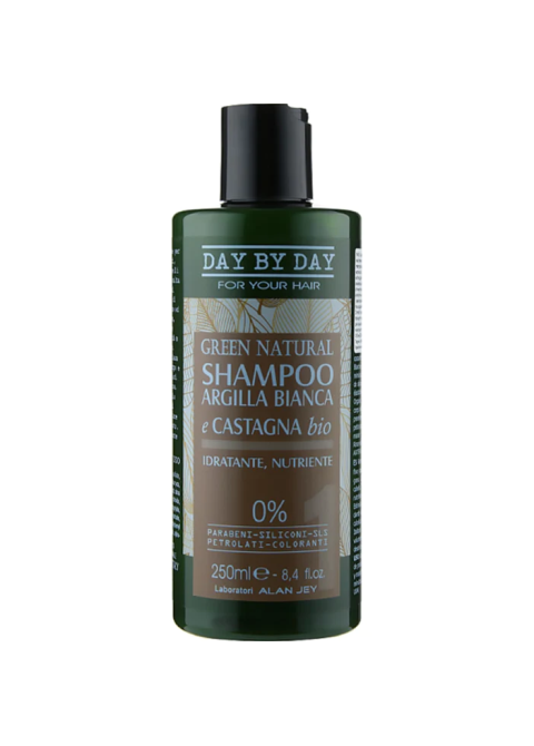 Шампунь з білою глиною і каштаном Alan Jey Green Natural Shampoo Castagna 250 мл
