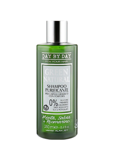 Шампунь очищаючий для жирного волосся з лупою Alan Jey Green Natural Shampoo Purificante 250 мл