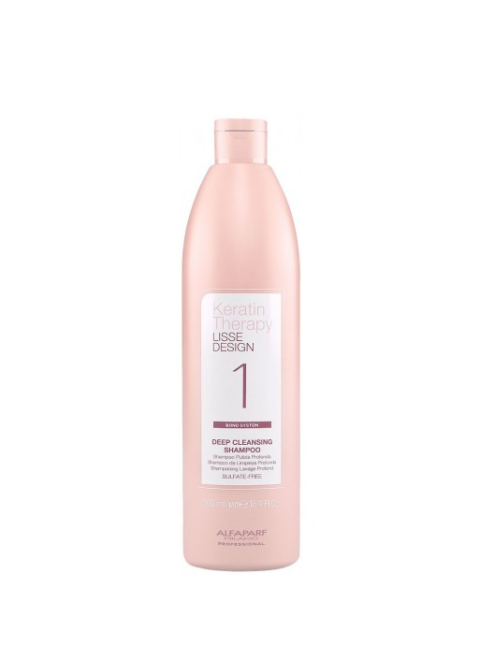 Шампунь кератиновий для глибокого очищення Alfaparf Milano Lisse Design Keratin Therapy Cleansing Shampoo 500 мл