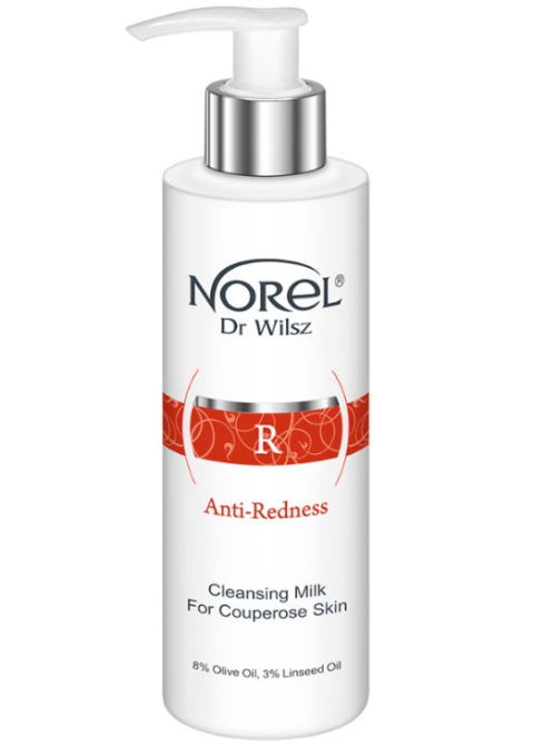 Поживне молочко для очищення шкіри з куперозом та розацеа Norel Cleansing milk for couperose skin 200 мл