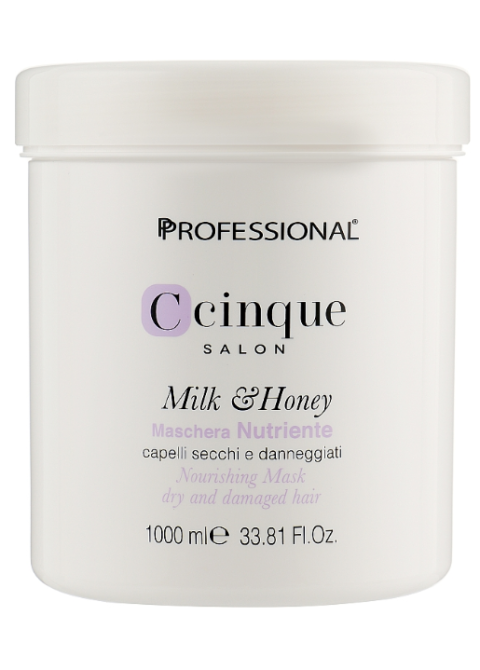 Поживна маска для сухого та пошкодженого волосся - Professional C Cinque Milk & Honey Mask 1000 мл