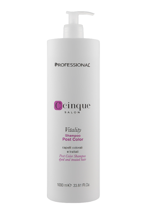 Шампунь для захисту кольору фарбованого волосся - Professional C Cinque Vitality Post Color Shampoo 1000 мл