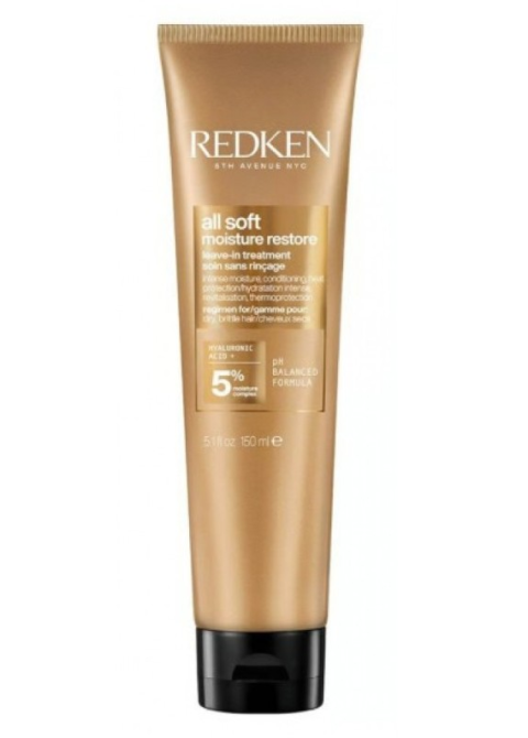 Зволожуючий термозахисний крем для сухого та ламкого волосся Redken All Soft Moisture Restore Leave-In Treatment 150 мл
