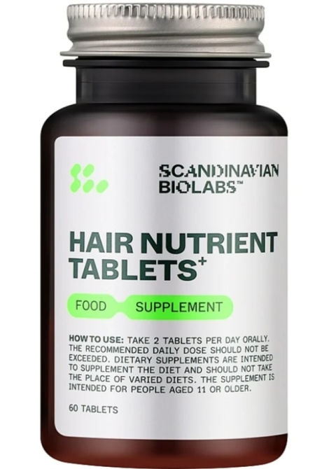 Біодобавка з поживними речовинами Scandinavian Biolabs Hair Nutrient Tablets Food Supplement 60 табл