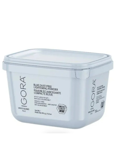 Блакитний освітлюючий порошок до 7 рівнів Schwarzkopf Igora Vario Blond Plus Lightening Powder 450 г