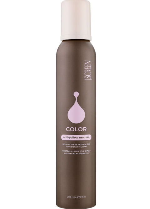 Мус для нейтралізації жовтих відтінків Screen Color Anti-Yellow Mousse 200 мл