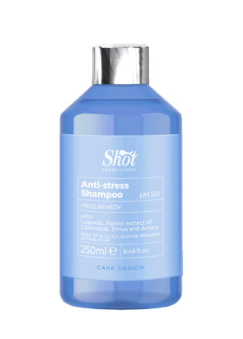 Шампунь анти-стрес проти ламкості волосся для зволоження Shot Antistress Shampoo