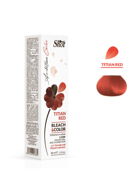 Знебарвлюючий крем з пігментом Червоний Shot Titian Red Ambition Color Bleach Color 80 мл