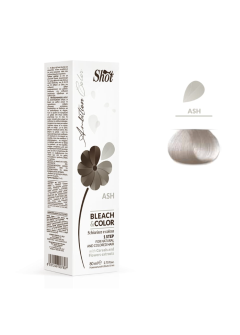 Знебарвлюючий крем з пігментом Попелястий Shot Ash Ambition Color Bleach Color 80 мл