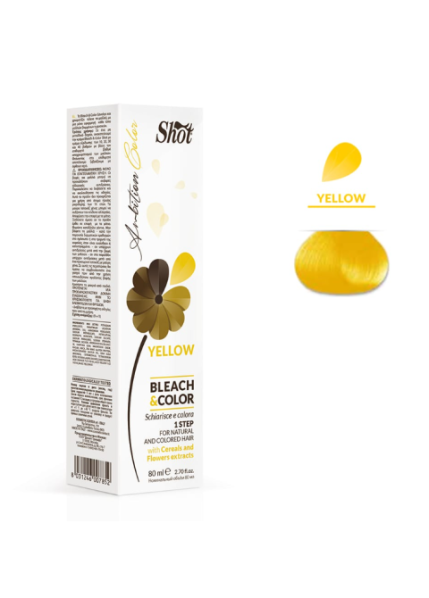 Знебарвлюючий крем з пігментом Жовтий Shot Ambition Color Bleach Color Yellow 80 мл