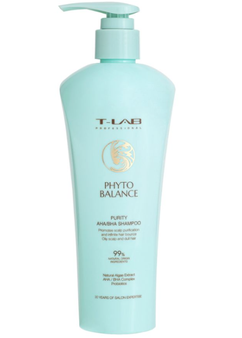 Шампунь для очіщення та об'єму волосся з AHA- та BHA-кислотами T-Lab Professional Phyto Balance Purity Aha/Bha Shampoo 300 мл